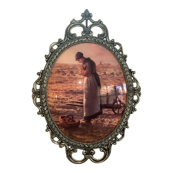 Vintage The Angelus" by Jean-François Millet Gold Framed Art Print - Picture 2 of 9